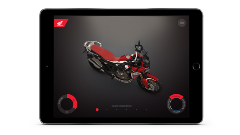 Captura de ecr&atilde; do configurador da Africa Twin.