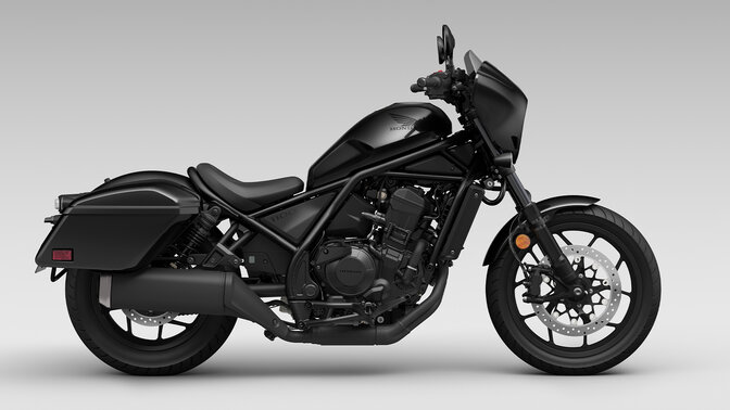 Vista lateral da Honda CMX1100 em estúdio