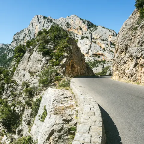 Desfiladeiro de Verdon (Alpes da Alta Provença, Provença-Alpes-Costa Azul, França), famoso desfiladeiro