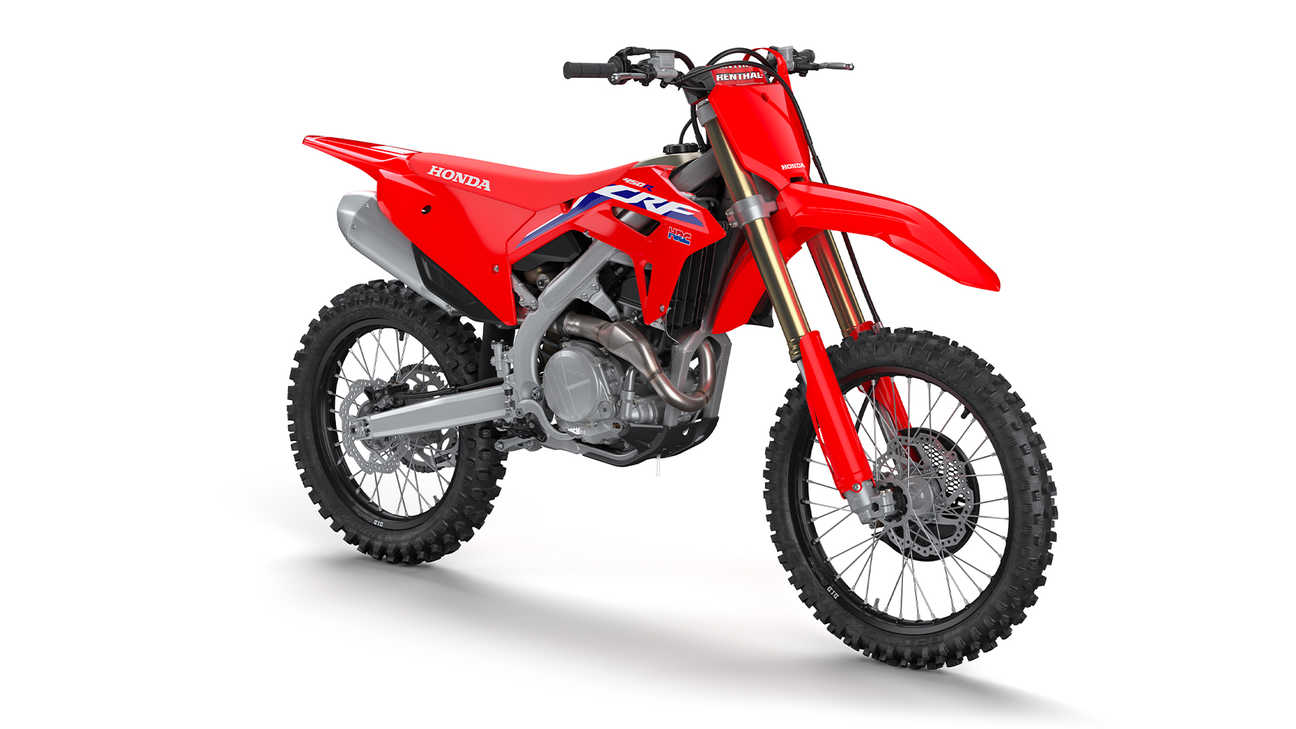 CRF450R, lado direito, fotografia de estúdio