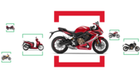 Uma seleção de motos Honda.