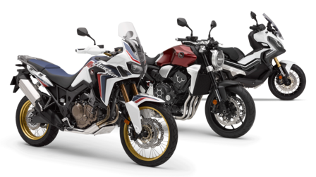 Range of Honda motorcycles.