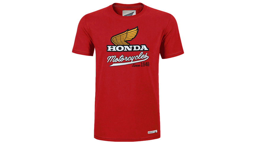 T-shirt Honda vintage vermelha. 