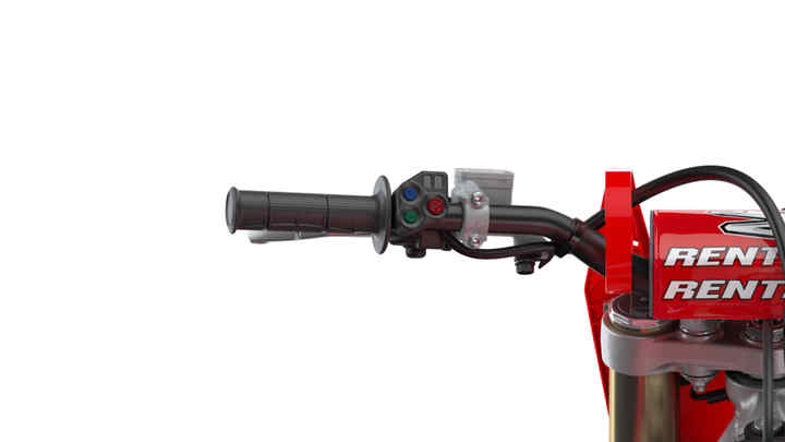 CRF450R, grande plano do guiador e do Controlo de binário selecionável da Honda (HSTC)