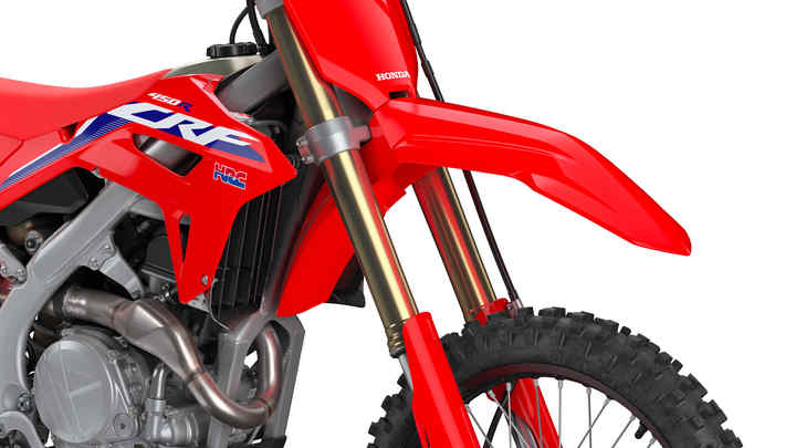 CRF450R, grande plano da nova suspensão Showa 