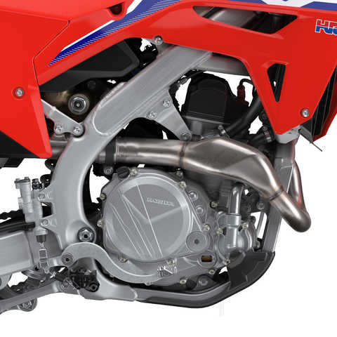 CRF450R, grande plano do motor.