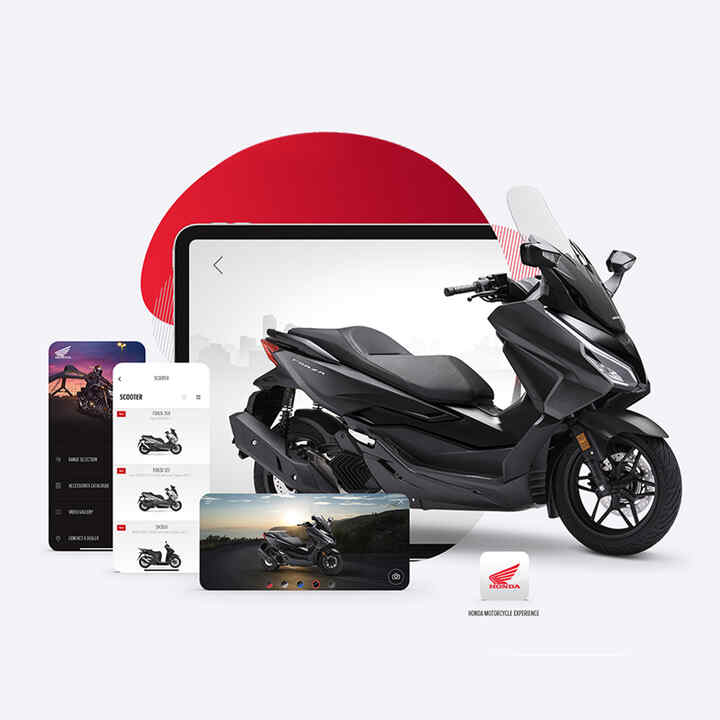 Aplicação Honda Motorcycles Experience com a Forza 125.