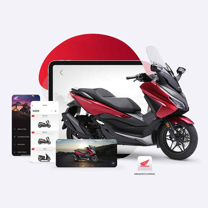 Aplicação Honda Motorcycles Experience com a Forza 350