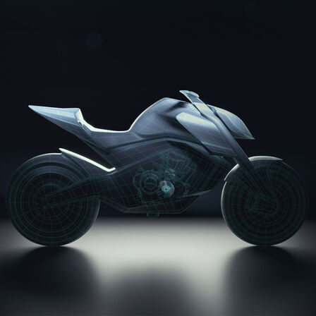Vista lateral do grafismo conceptual da Honda Hornet.