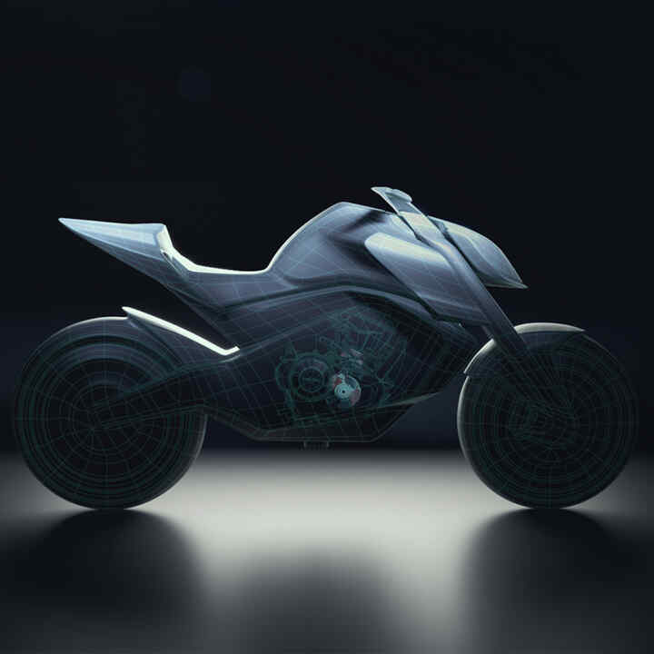 Vista lateral do grafismo conceptual da Honda Hornet.