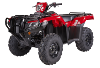 Vista traseira a tr&ecirc;s quartos do Fourtrax, virado para a esquerda.