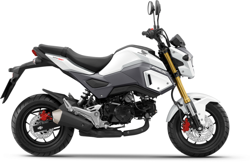 Honda MSX125 parada num fundo branco
